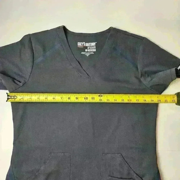 Greys Anatomy Impact Scrub Top Women M Steel/Gray Medical Nurse Doctor Dentist - Picture 4 of 7